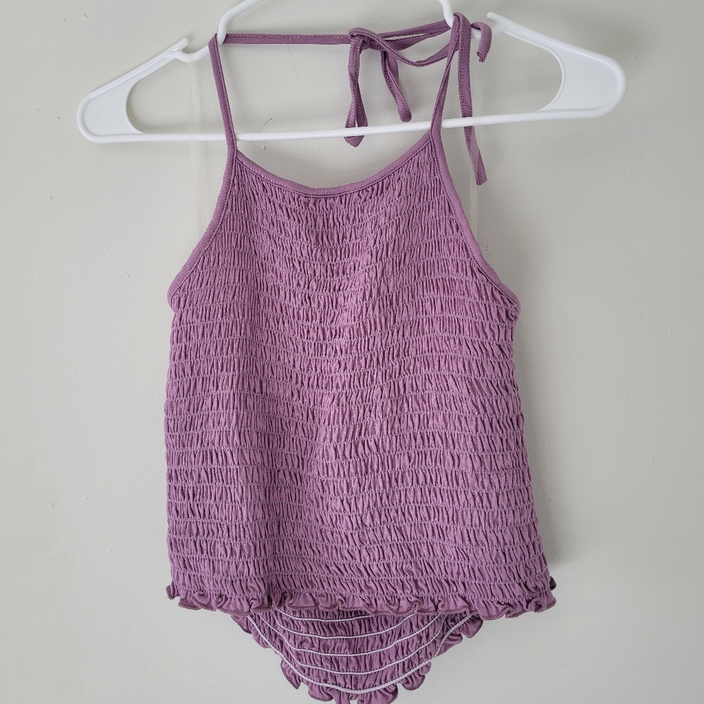 Tillys IVY & MAIN Smocked Lavender Women's Halter Size XL NWT
